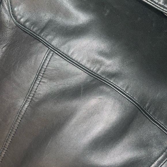 Vintage 90s Lined Belted Genuine Leather Jacket Trench Coat - Picture 8 of 8